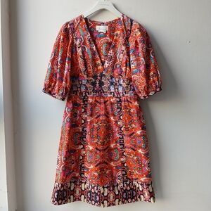 Anthropologie Puff Sleeve V Neck Mini Dress Women's 6